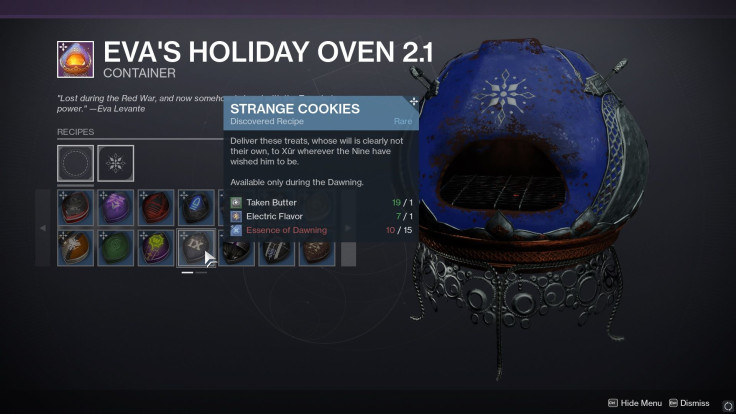 Destiny 2's Dawning Holiday Oven