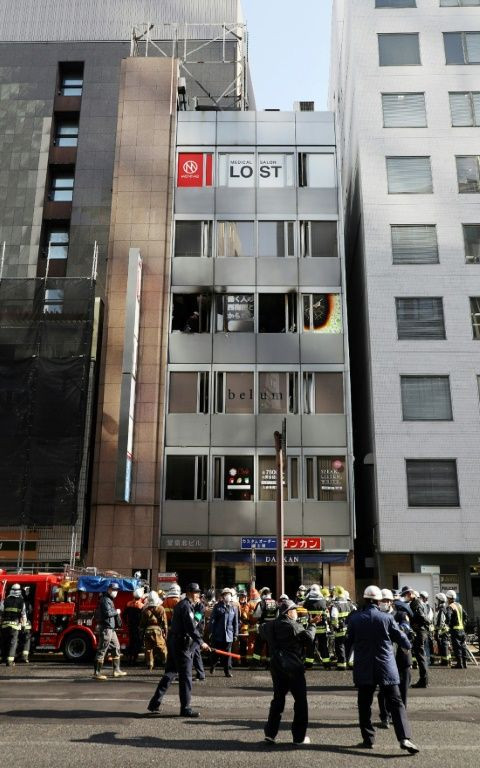 The blaze, in a busy business area near Kitashinchi train station in the city in western Japan, had been put out after half an hour