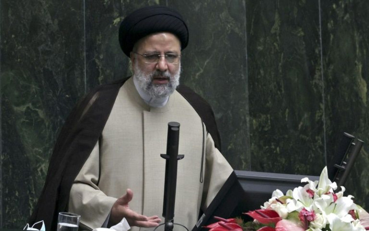 Iranian President Ebrahim Raisi, a newly elected hardliner, speaks to parliament on December 1, 2021