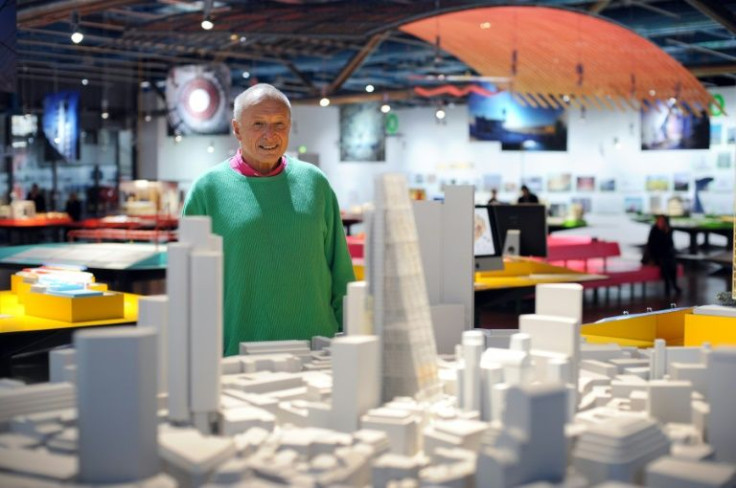 One of his most distinctive London creations was the triangle-shaped slanting "Cheesegrater" skyscraper