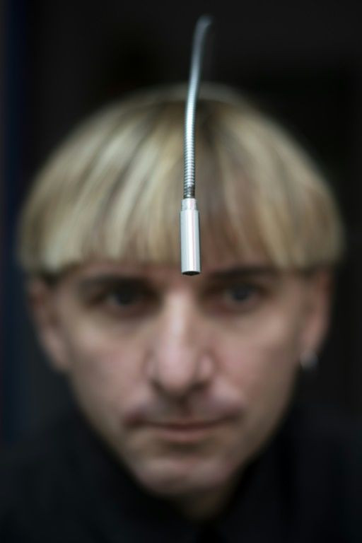 The antenna allows him to feel and hear colours as audible vibrations inside his head