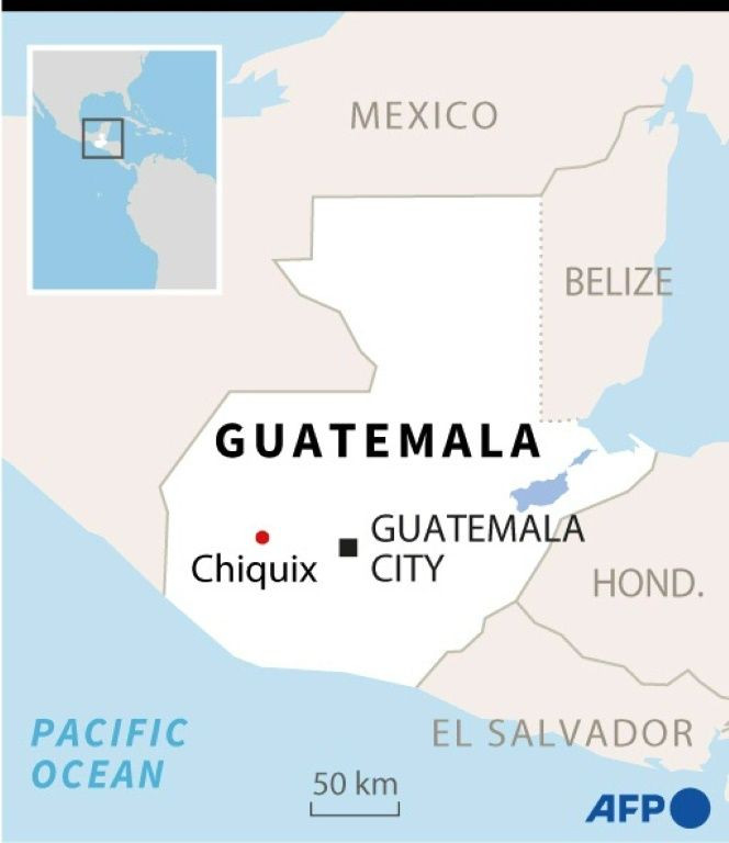 Map of Guatemala locating the village of Chiquix