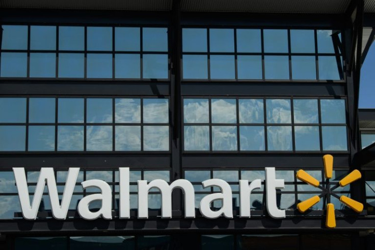 A Walmart logo is seen outside a store in Washington, DC, on August 18, 2020