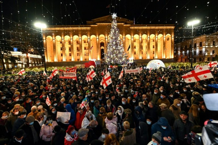 This latest protest took place on Saakashvili's 54th birthday