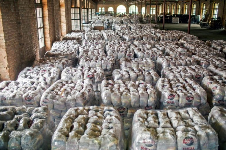 The warehouse of the 'Acao da Cidadania' (Citizenship Action) NGO ahead of the Christmas distribution of food