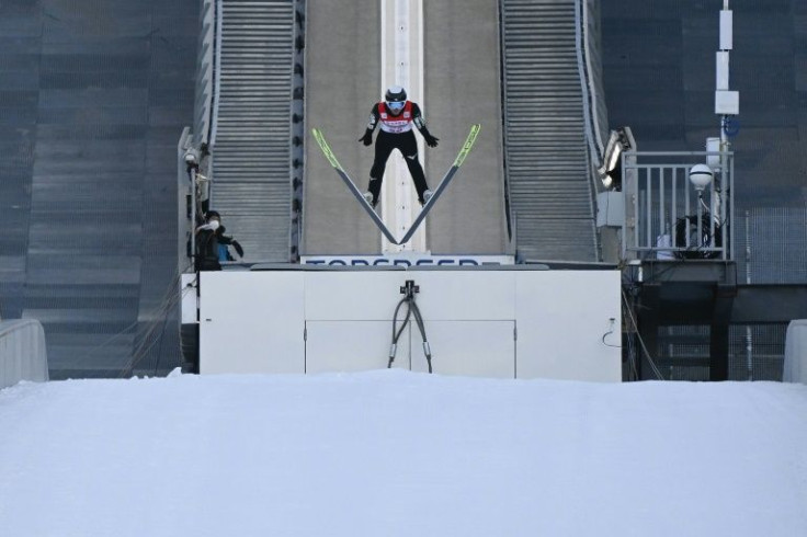 Japan's Sakutaro Kobayashi takes part in the men's normal hill individual gundersen 10km test event ahead of the 2022 Beijing Winter Olympic Games