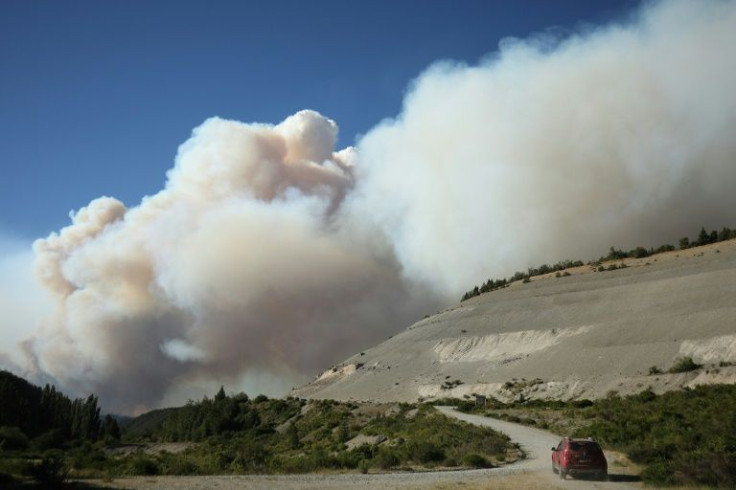 Smoke from a fire in Paraje Villegas, Rio Negro province