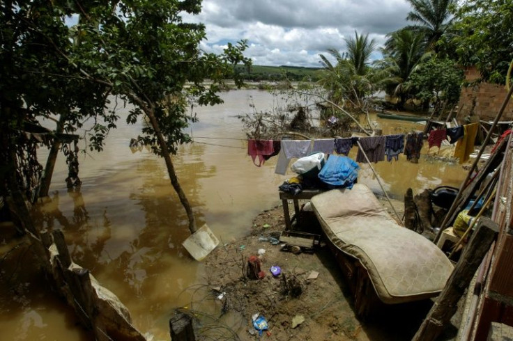 Itamaraju in Brazil's southern Bahia state has been hit by flooding caused by heavy rains drenching the region since November