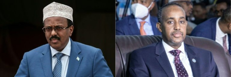Bustup: President Mohamed Abdullahi Mohamed, left, and Prime Minister Mohamed Hussein Roble