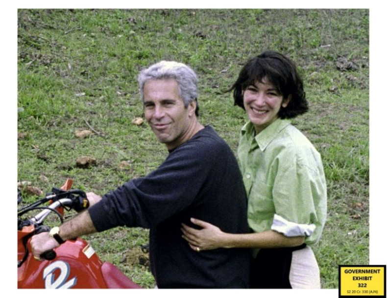 Jeffrey Epstein and Ghislaine Maxwell in an undated picture entered as evidence during her trial
