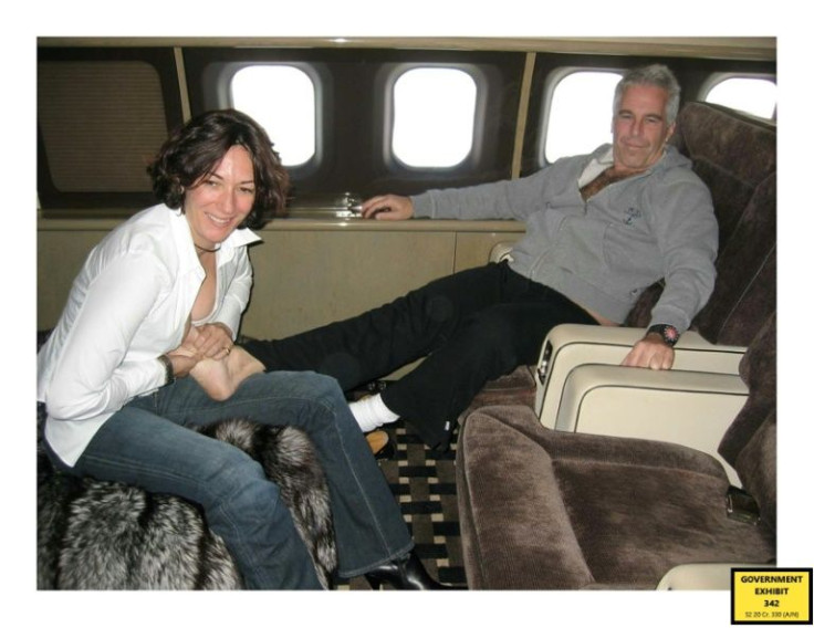 Ghislaine Maxwell and  Jeffrey Epstein in a photo entered into evidence at her sex crimes trial