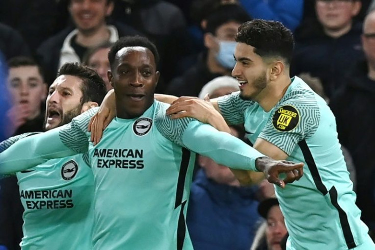 Danny Welbeck celebrates his equaliser for Brighton