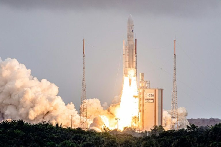 Arianespace's Ariane 5 rocket with NASAâs James Webb Space Telescope onboard lifts up from the launchpad, at the Europeâs Spaceport, the Guiana Space Center in Kourou, French Guiana, on December 25, 2021