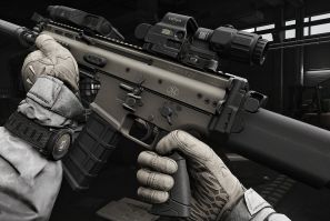 a kitted SCAR-L from Escape From Tarkov