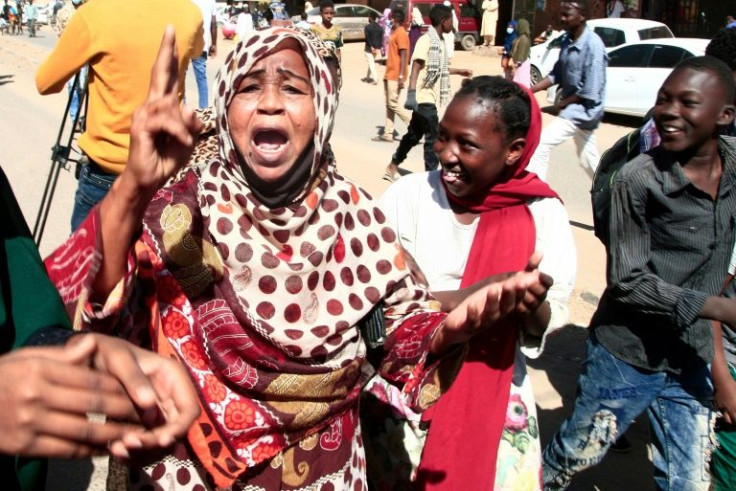 Sudanese demonstrators on December 30; at least 48 people have been killed in protest-related violence, according to the independent Doctors' Committee