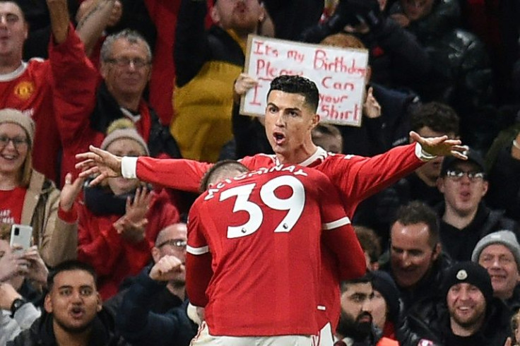 Cristiano Ronaldo celebrates after scoring against Burnley