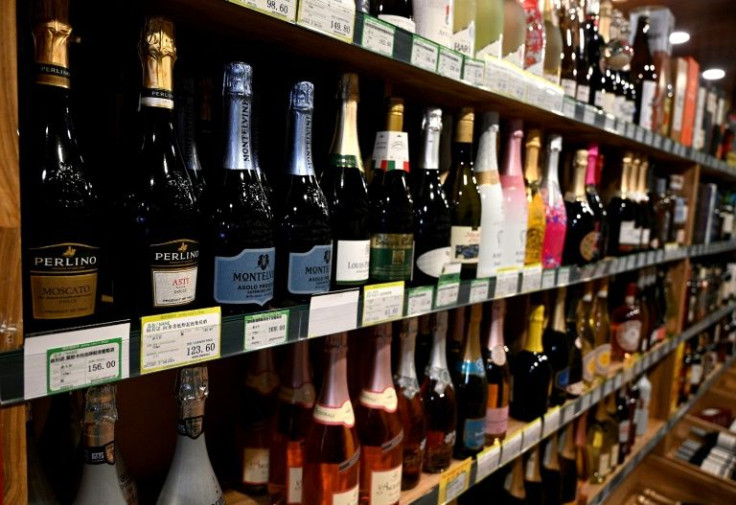 Wines on display at a store in Beijing