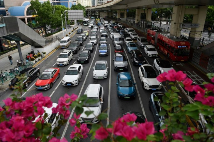 A busy street in Shanghai