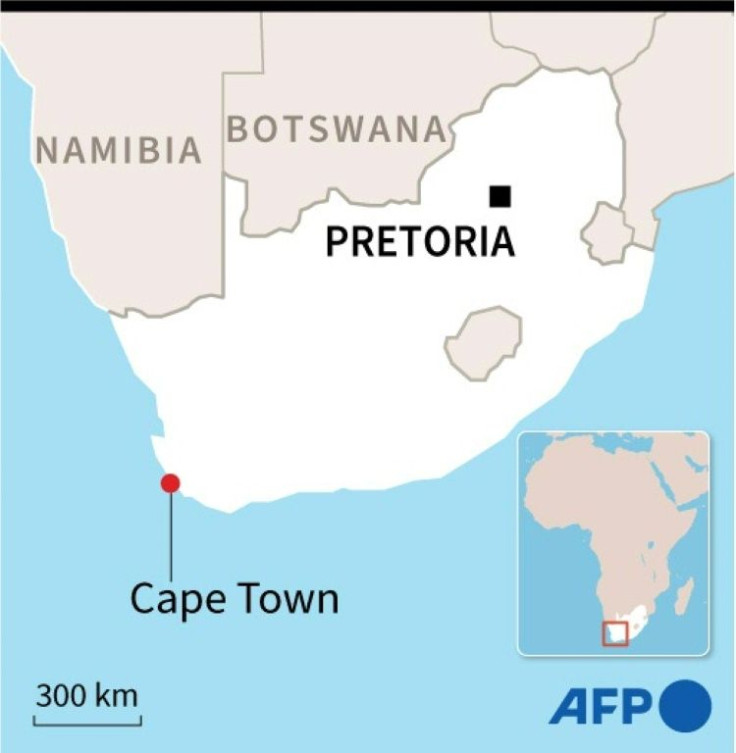 A map of South Africa locating Cape Town