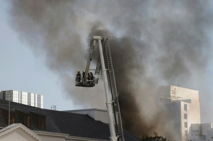 Firefighters had yet to bring the blaze under control