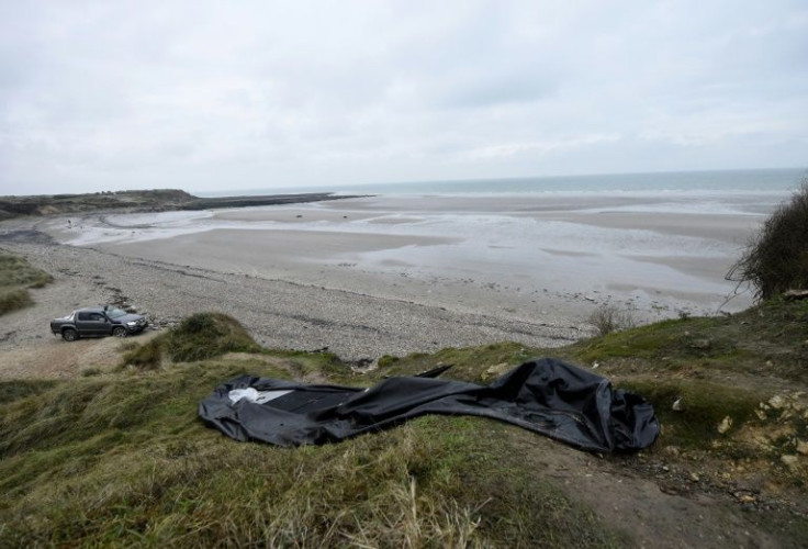 More than three times as many migrants have attempted to cross the English Channel from France in 2021 -- in boats such as the torn dingy pictured November 2021 near the beach of Wimereux, northern France -- as in 2020