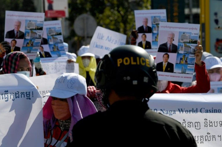 Hundreds of casino workers in Cambodia are demanding the reinstatement of employees laid off during the pandemic