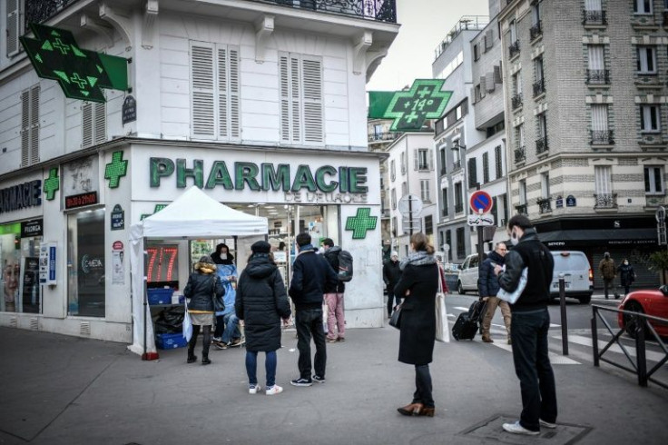 People queue for Covid testing in Paris, France