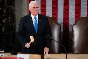 US Vice President Mike Pence presiding over a joint session of Congress on January 6, 2021