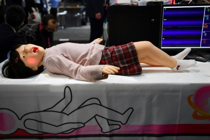 The tmsuk Pedia-Roid ER training robot for healthcare worker training on pediatric patients is demonstrated during the Consumer Electronics Show (CES) on January 5, 2022 in Las Vegas, Nevada