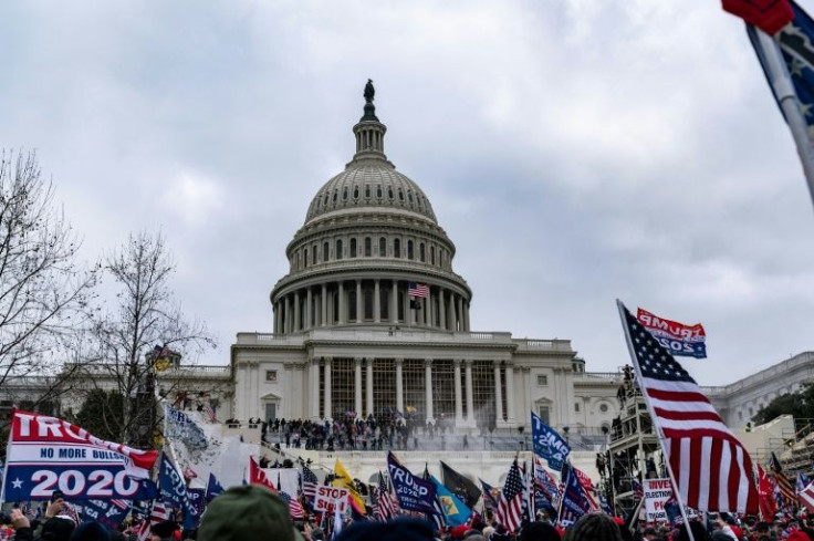Trump supporters outside the US Capitol on January 6, 2021
