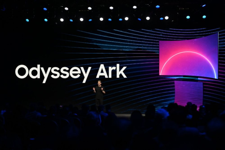 Samsung the Odyssey Ark, a massive curved monitor, during CES 2022