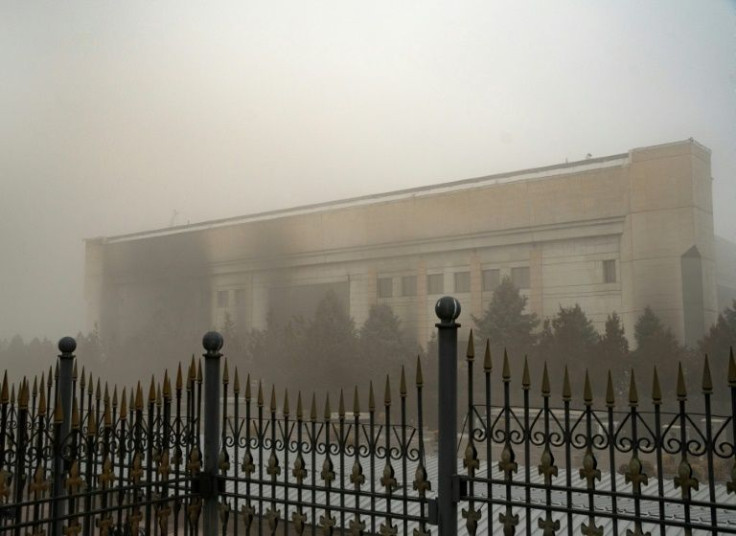 Several government buildings were in ruins after being set ablaze by protesters