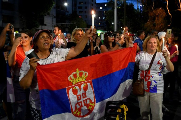 Serbian supporters, anti-vaccine campaigners, refugee advocates and police descended on Djokovic's hotel
