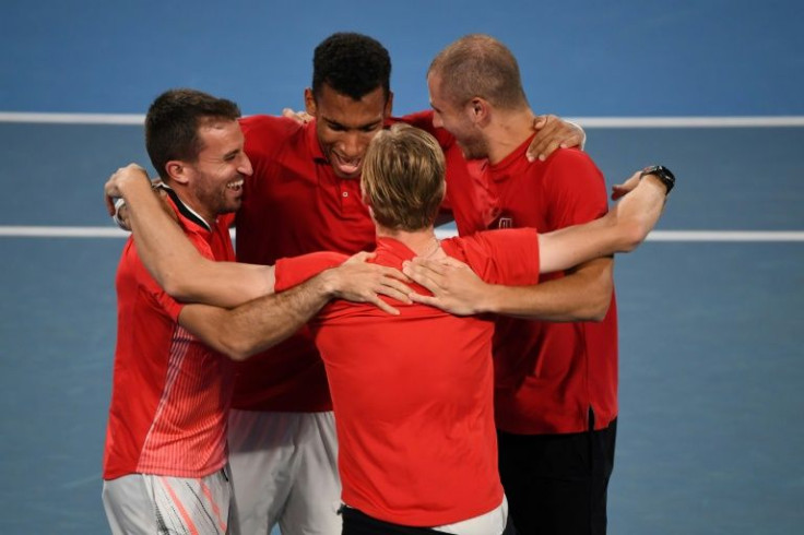 Team Canada celebrate after winning the ATP Cup