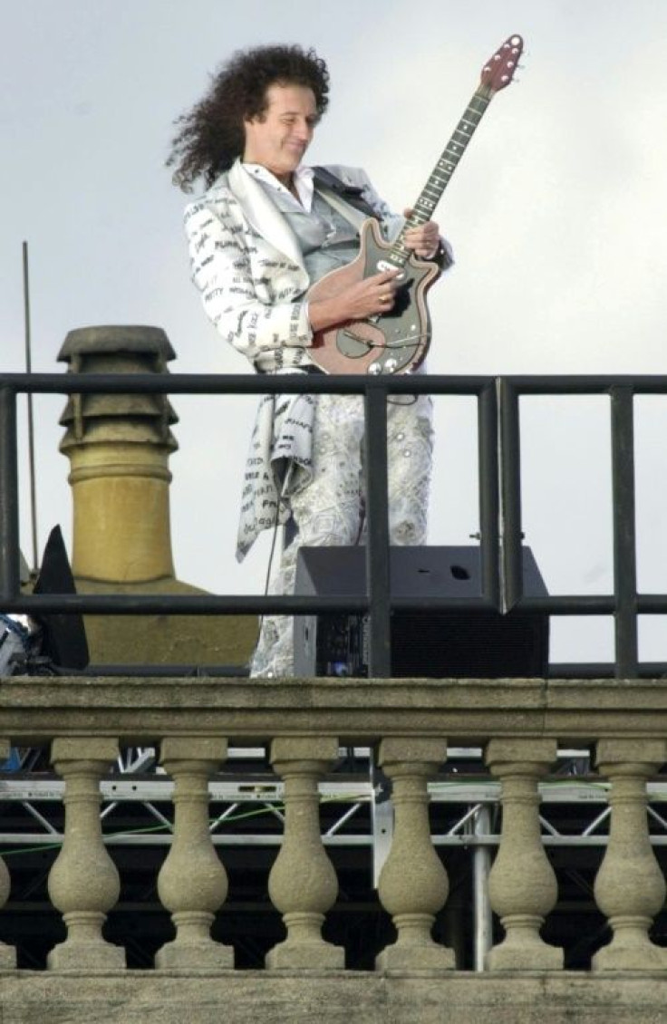 A highlight of the Queen's Golden Jubilee in 2002 saw Queen guitarist Brian May play on the top of Buckingham Palace
