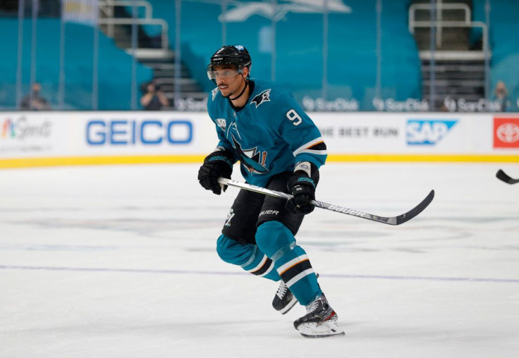 Evander Kane #9 of the San Jose Sharks 