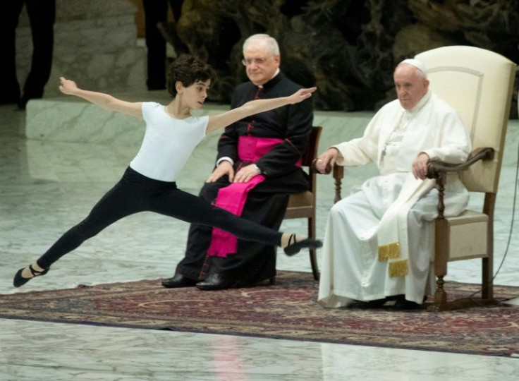 Pope Francis, pictured enjoying ballet in 2019, has spoken of the power of music