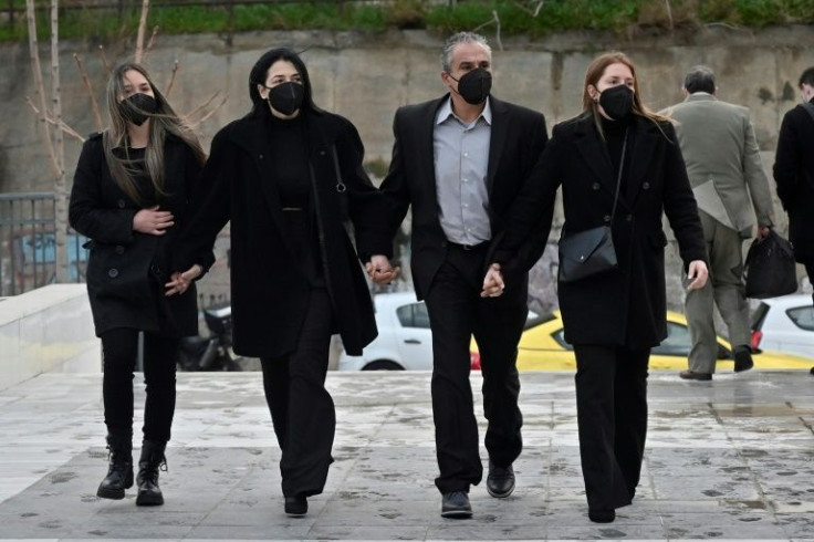 Sofia Bekatorou (for right) arrived at court with her family