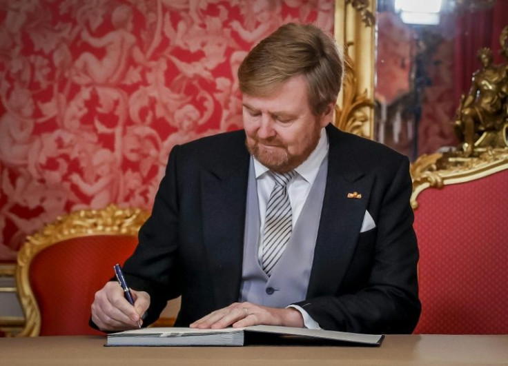 King Willem-Alexander at the Noordeinde Palace on Monday