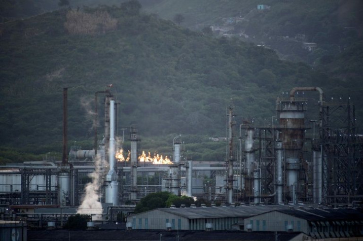 View of an oil refinery operated by state-owned Petroleos de Venezuela (PDVSA) in Puerto La Cruz -- PDVSA was once a cash cow for Venezuela's government but mismanagement and corruption led to hard times for the company and its workers