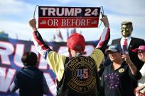 Many Donald Trump supporters who gathered for a rally held by the former US president in Florence, Arizona carried signs proclaiming "Trump 2020" and "Trump 2024"