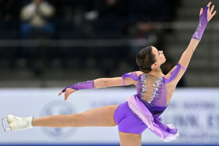 Olympic favourite: Russia's Kamila Valieva performs during the European Figure Skating Championships