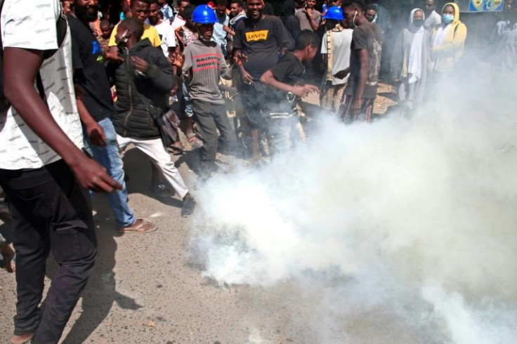 Sudanese security forces fired tear gas at the protesters