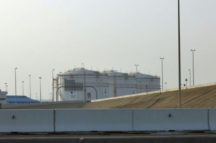 A picture sghows a storage facility of oil giant ADNOC near the airport in the capital of the United Arab Emirates, Abu Dhabi, on January 17, 2022