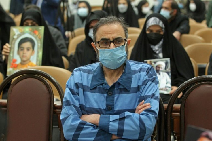 Iranian-swedish dissident Habib Chaab  attends the first hearing of his trial in Iran's capital Tehran on January 18, 2022