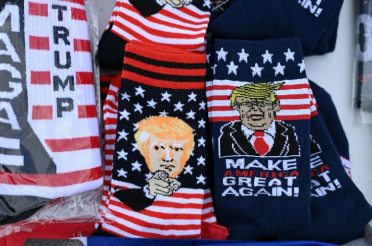 The continuing popularity of Trump merchandise, such as these presidential socks on sale in Florence, Arizona on January 15 2022, speak to his enduring appeal to sections of America