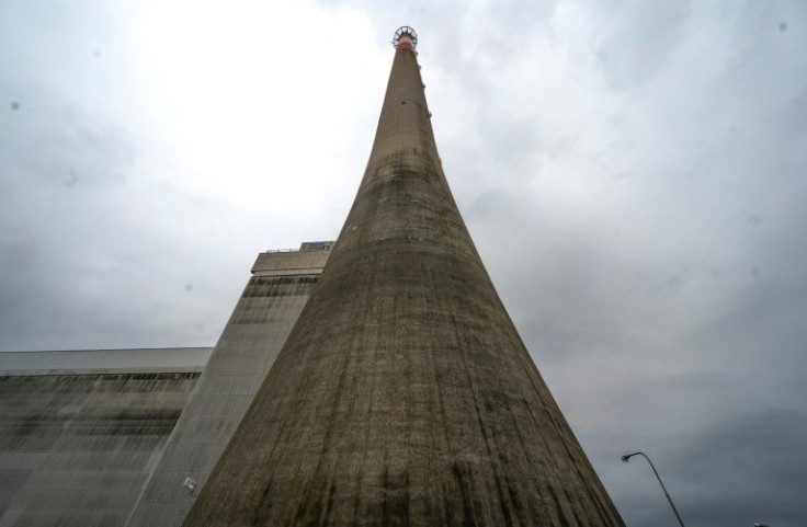 The chimney at Austria's Zwentendorf nuclear power plant, which never entered operation as the nation's voters blocked it from going online in a 1978 referendum