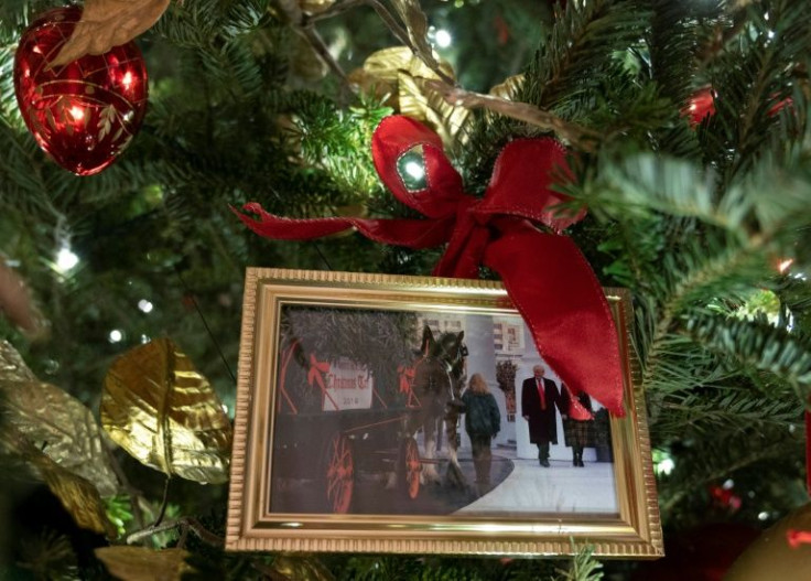 A picture of former president Donald Trump made it onto the Biden's Christmas tree in the White House