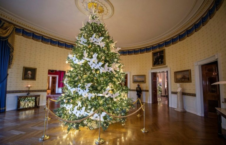 The White House Christmas decorations under the Bidens had a classic look