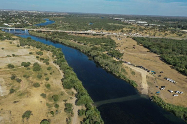 An aerial view of the Rio Grande river in Mexico's Coahuila state, where a child migrant has died trying to cross into the United States